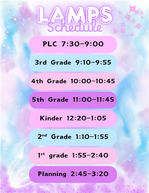 Mrs. Humphrey LAMPS schedule